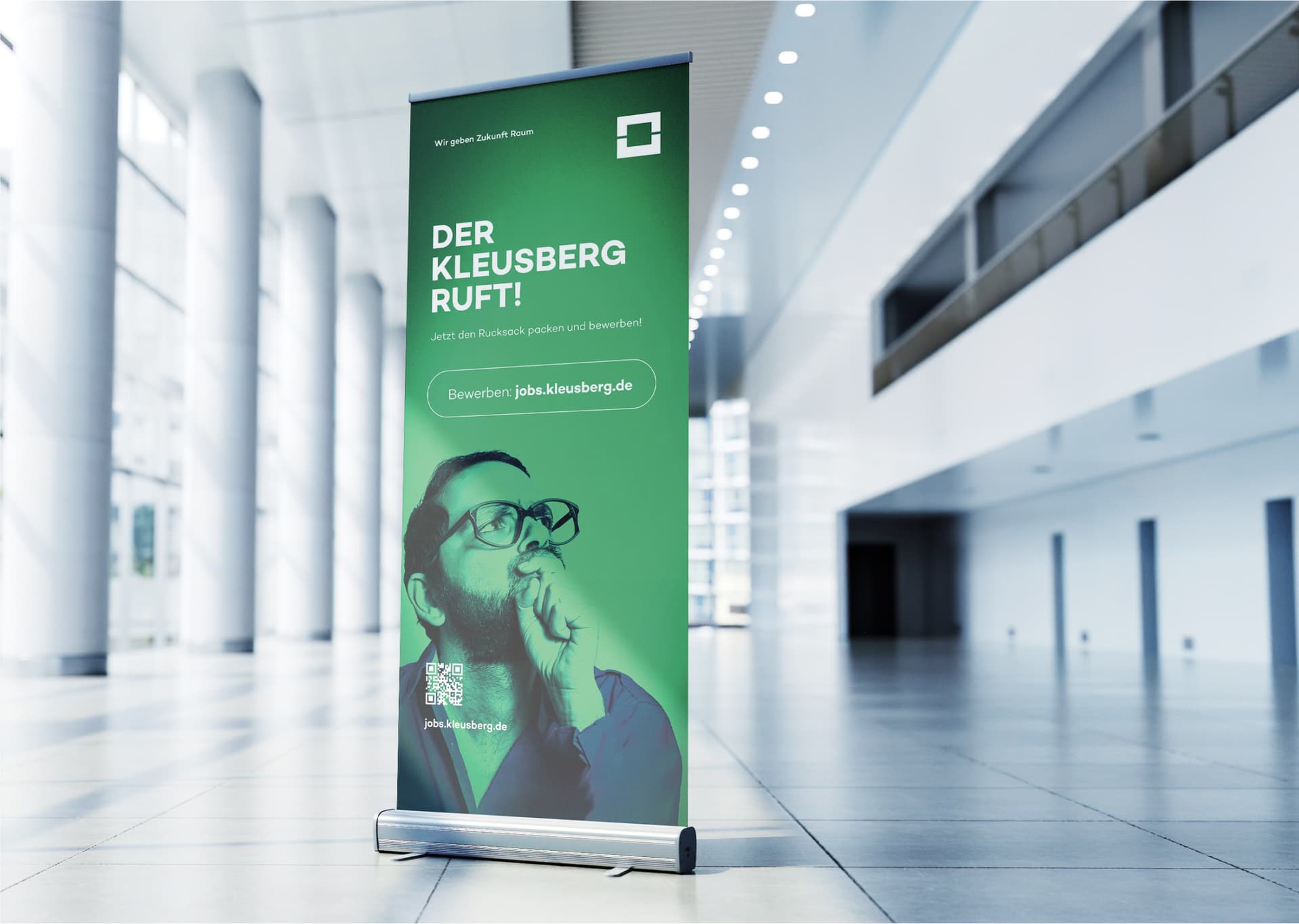 Rollup einer Employer-Branding-Kampagne, erstellt von reaze.