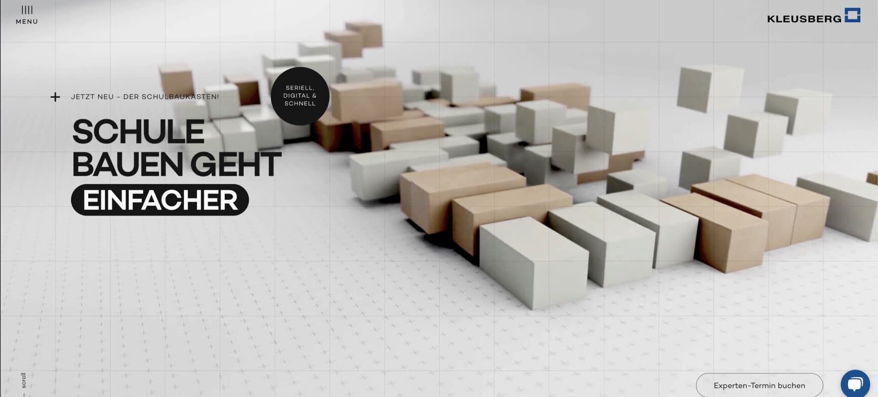 Bild von Schulbaukasten-Website: Modularer Schulbaukasten für effizientes Bauen. Jetzt flexibel, digital und schnell Schulen errichten.